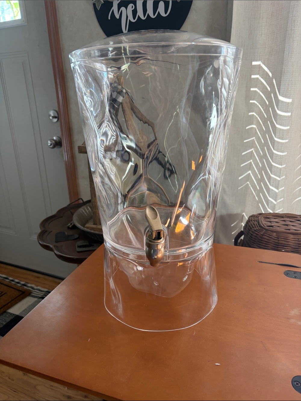 Clear Acrylic Beverage Dispenser with Brass Spigot -